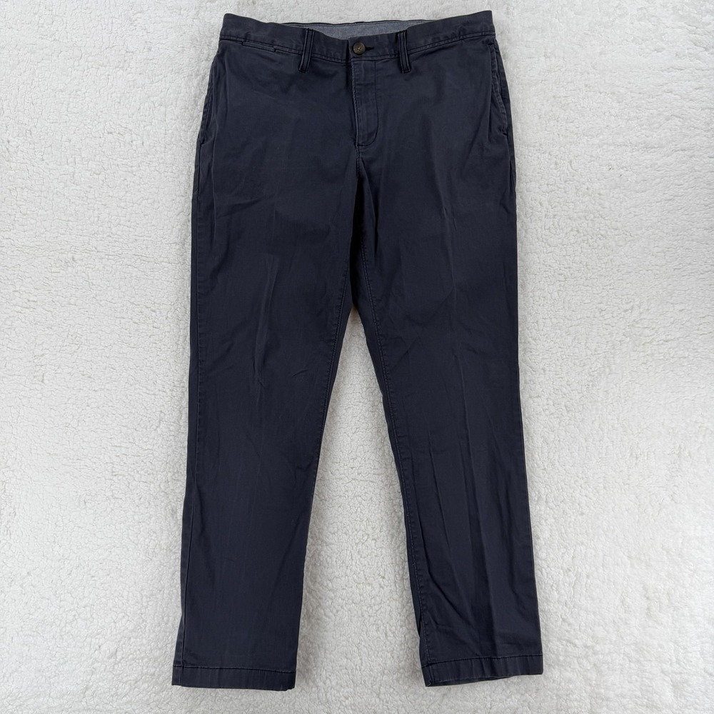 Wallin & Bros Pants‎ Mens 36x30 Navy Blue Chino Stretch Casual Flat Front